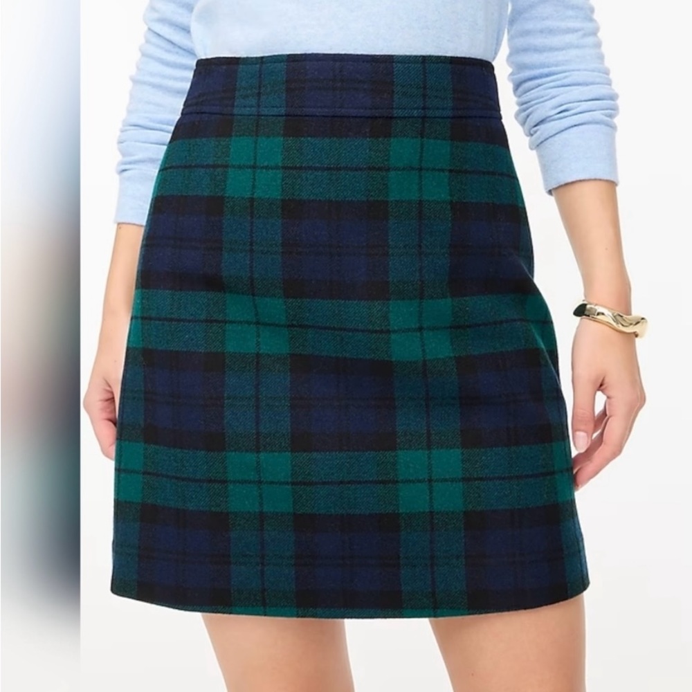 J Crew wool plaid skirt